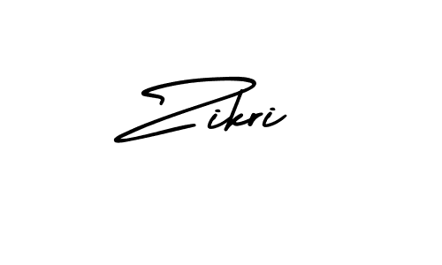 Zikri stylish signature style. Best Handwritten Sign (AmerikaSignatureDemo-Regular) for my name. Handwritten Signature Collection Ideas for my name Zikri. Zikri signature style 3 images and pictures png