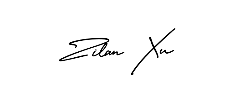 Create a beautiful signature design for name Zilan Xu. With this signature (AmerikaSignatureDemo-Regular) fonts, you can make a handwritten signature for free. Zilan Xu signature style 3 images and pictures png