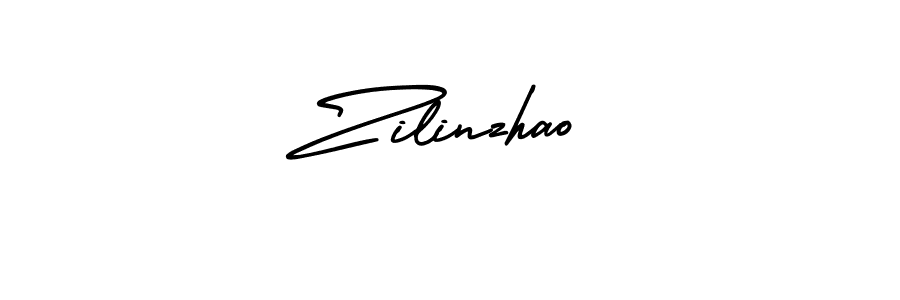 How to make Zilinzhao name signature. Use AmerikaSignatureDemo-Regular style for creating short signs online. This is the latest handwritten sign. Zilinzhao signature style 3 images and pictures png