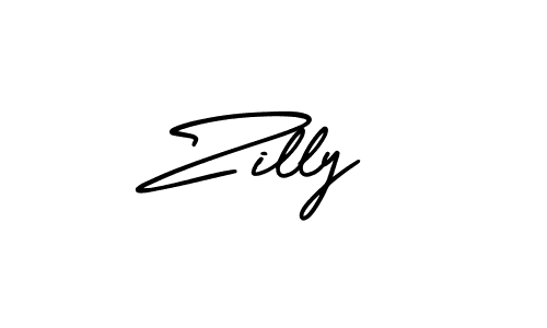 Zilly stylish signature style. Best Handwritten Sign (AmerikaSignatureDemo-Regular) for my name. Handwritten Signature Collection Ideas for my name Zilly. Zilly signature style 3 images and pictures png