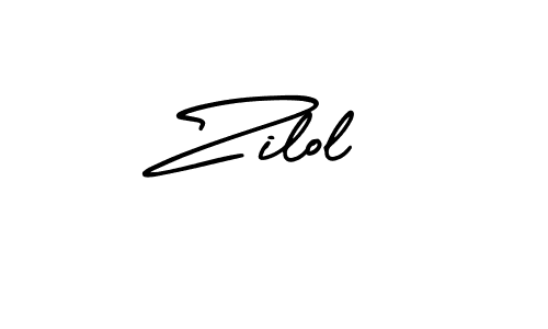 How to make Zilol name signature. Use AmerikaSignatureDemo-Regular style for creating short signs online. This is the latest handwritten sign. Zilol signature style 3 images and pictures png