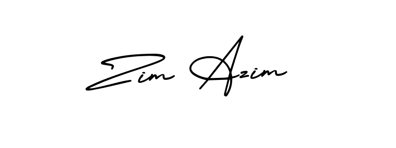 It looks lik you need a new signature style for name Zim Azim. Design unique handwritten (AmerikaSignatureDemo-Regular) signature with our free signature maker in just a few clicks. Zim Azim signature style 3 images and pictures png