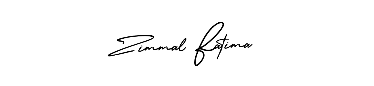 How to make Zimmal Fatima signature? AmerikaSignatureDemo-Regular is a professional autograph style. Create handwritten signature for Zimmal Fatima name. Zimmal Fatima signature style 3 images and pictures png