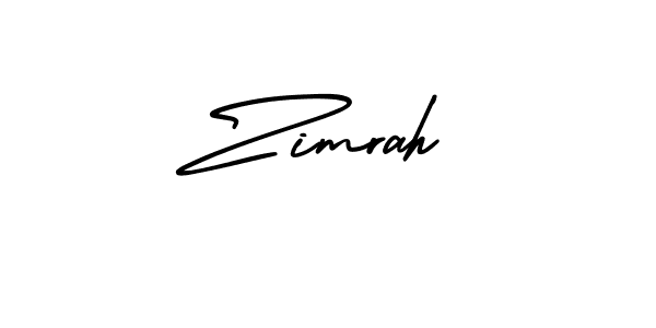 Zimrah stylish signature style. Best Handwritten Sign (AmerikaSignatureDemo-Regular) for my name. Handwritten Signature Collection Ideas for my name Zimrah. Zimrah signature style 3 images and pictures png