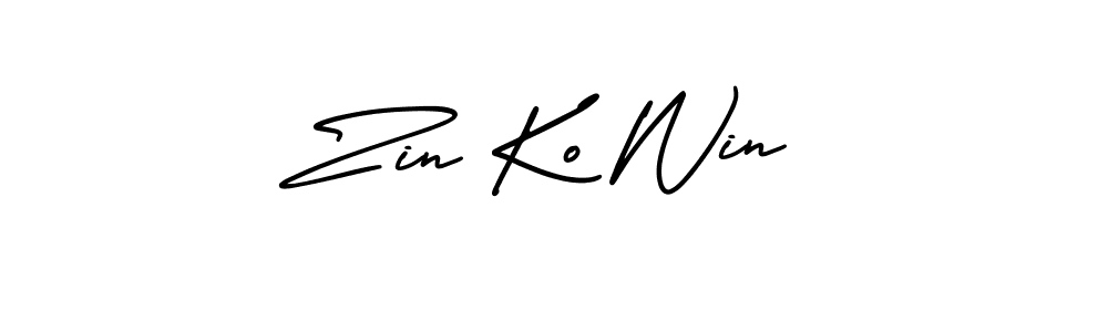 Make a beautiful signature design for name Zin Ko Win. With this signature (AmerikaSignatureDemo-Regular) style, you can create a handwritten signature for free. Zin Ko Win signature style 3 images and pictures png