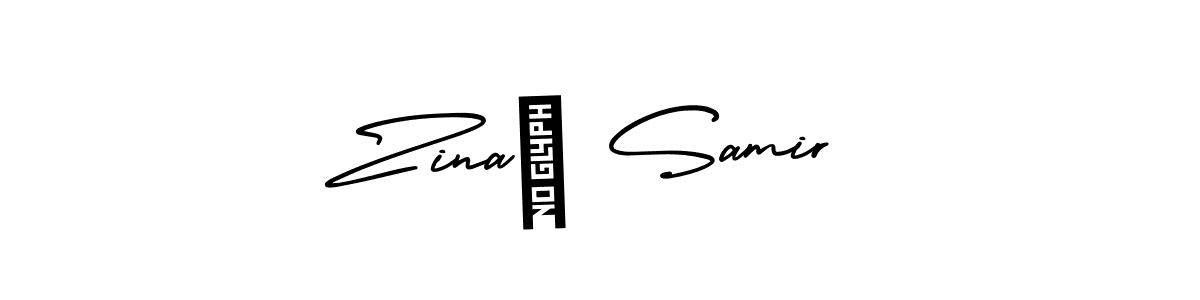 How to Draw ZinaÏ Samir signature style? AmerikaSignatureDemo-Regular is a latest design signature styles for name ZinaÏ Samir. ZinaÏ Samir signature style 3 images and pictures png