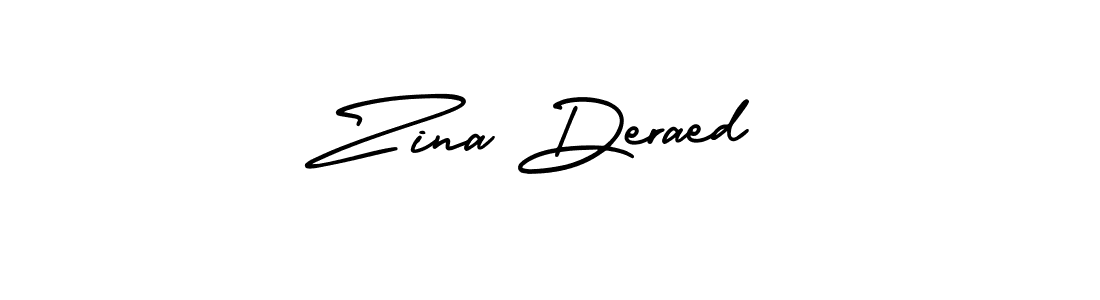 Make a beautiful signature design for name Zina Deraed. With this signature (AmerikaSignatureDemo-Regular) style, you can create a handwritten signature for free. Zina Deraed signature style 3 images and pictures png