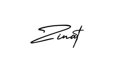 How to make Zinat name signature. Use AmerikaSignatureDemo-Regular style for creating short signs online. This is the latest handwritten sign. Zinat signature style 3 images and pictures png