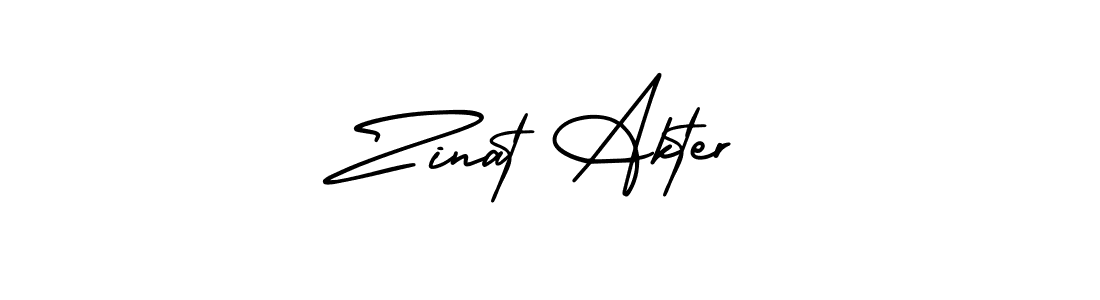 Make a beautiful signature design for name Zinat Akter. With this signature (AmerikaSignatureDemo-Regular) style, you can create a handwritten signature for free. Zinat Akter signature style 3 images and pictures png