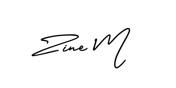 It looks lik you need a new signature style for name Zine M. Design unique handwritten (AmerikaSignatureDemo-Regular) signature with our free signature maker in just a few clicks. Zine M signature style 3 images and pictures png