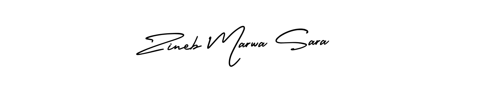 How to make Zineb Marwa Sara signature? AmerikaSignatureDemo-Regular is a professional autograph style. Create handwritten signature for Zineb Marwa Sara name. Zineb Marwa Sara signature style 3 images and pictures png