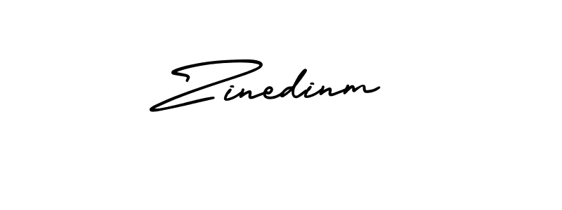 You should practise on your own different ways (AmerikaSignatureDemo-Regular) to write your name (Zinedinm) in signature. don't let someone else do it for you. Zinedinm signature style 3 images and pictures png