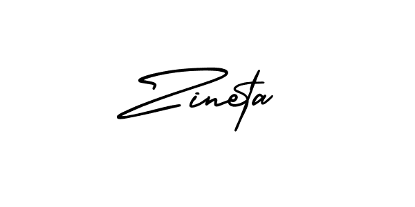 Design your own signature with our free online signature maker. With this signature software, you can create a handwritten (AmerikaSignatureDemo-Regular) signature for name Zineta. Zineta signature style 3 images and pictures png