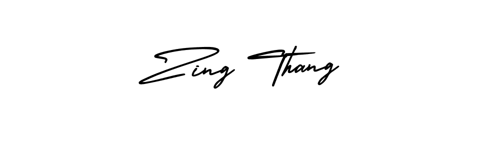 You should practise on your own different ways (AmerikaSignatureDemo-Regular) to write your name (Zing Thang) in signature. don't let someone else do it for you. Zing Thang signature style 3 images and pictures png