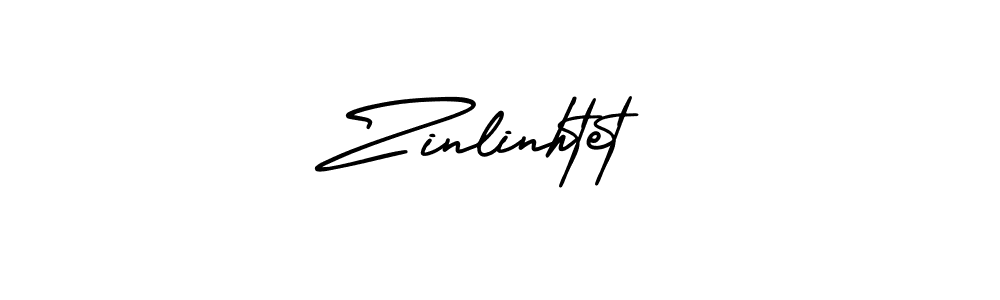 Design your own signature with our free online signature maker. With this signature software, you can create a handwritten (AmerikaSignatureDemo-Regular) signature for name Zinlinhtet. Zinlinhtet signature style 3 images and pictures png