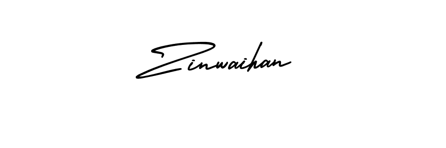 Create a beautiful signature design for name Zinwaihan. With this signature (AmerikaSignatureDemo-Regular) fonts, you can make a handwritten signature for free. Zinwaihan signature style 3 images and pictures png