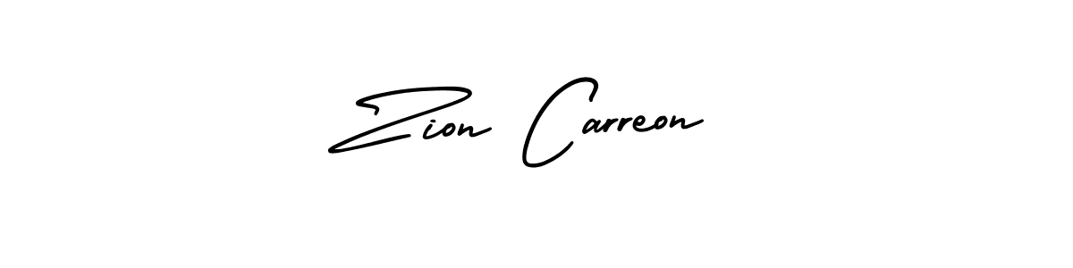 The best way (AmerikaSignatureDemo-Regular) to make a short signature is to pick only two or three words in your name. The name Zion Carreon include a total of six letters. For converting this name. Zion Carreon signature style 3 images and pictures png