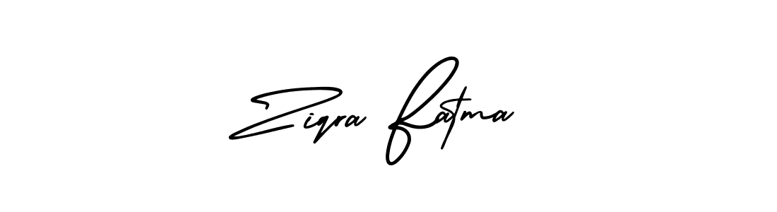 Ziqra Fatma stylish signature style. Best Handwritten Sign (AmerikaSignatureDemo-Regular) for my name. Handwritten Signature Collection Ideas for my name Ziqra Fatma. Ziqra Fatma signature style 3 images and pictures png