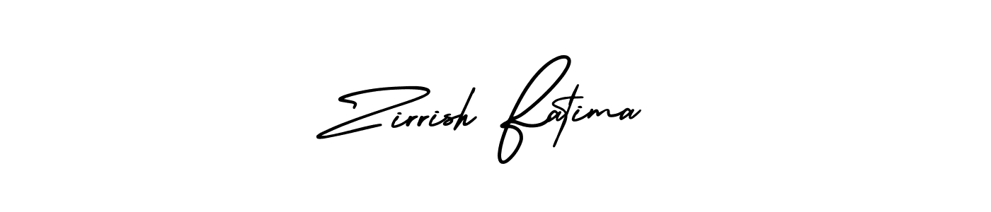 Design your own signature with our free online signature maker. With this signature software, you can create a handwritten (AmerikaSignatureDemo-Regular) signature for name Zirrish Fatima. Zirrish Fatima signature style 3 images and pictures png