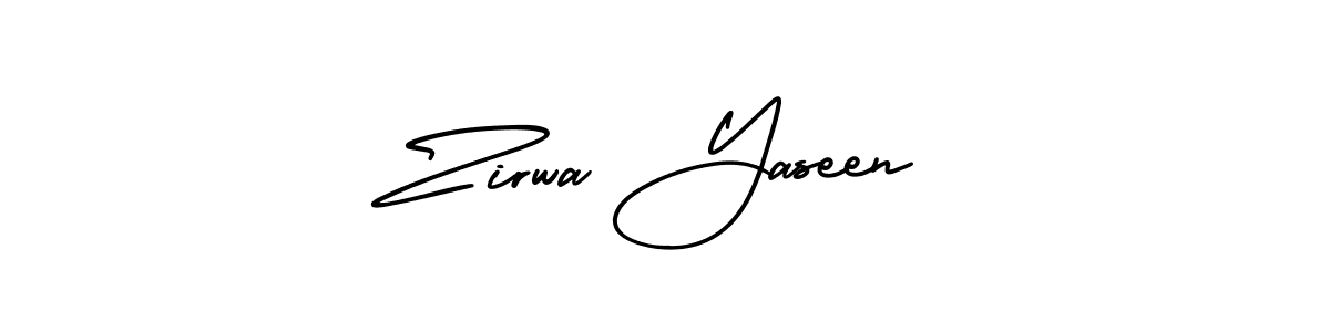 Create a beautiful signature design for name Zirwa Yaseen. With this signature (AmerikaSignatureDemo-Regular) fonts, you can make a handwritten signature for free. Zirwa Yaseen signature style 3 images and pictures png