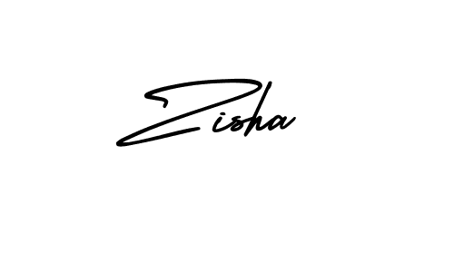 Zisha stylish signature style. Best Handwritten Sign (AmerikaSignatureDemo-Regular) for my name. Handwritten Signature Collection Ideas for my name Zisha. Zisha signature style 3 images and pictures png