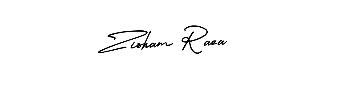 You should practise on your own different ways (AmerikaSignatureDemo-Regular) to write your name (Zisham Raza) in signature. don't let someone else do it for you. Zisham Raza signature style 3 images and pictures png