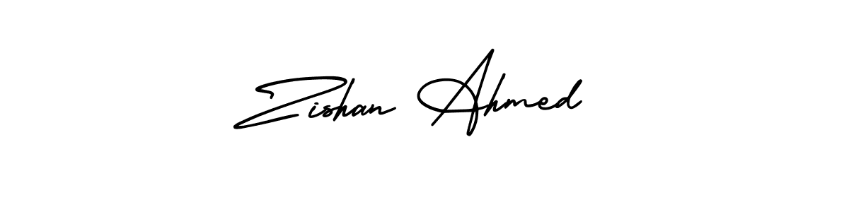 How to Draw Zishan Ahmed signature style? AmerikaSignatureDemo-Regular is a latest design signature styles for name Zishan Ahmed. Zishan Ahmed signature style 3 images and pictures png