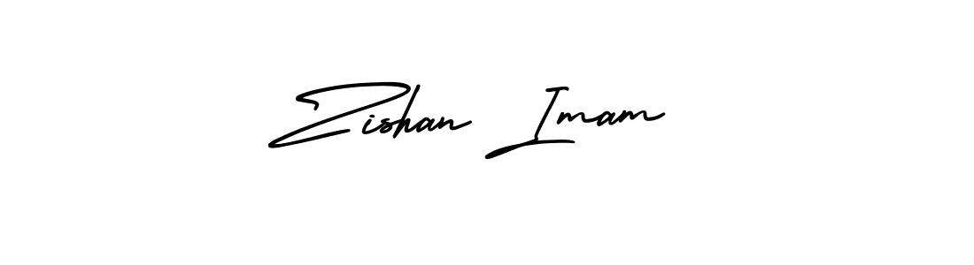 How to make Zishan Imam name signature. Use AmerikaSignatureDemo-Regular style for creating short signs online. This is the latest handwritten sign. Zishan Imam signature style 3 images and pictures png