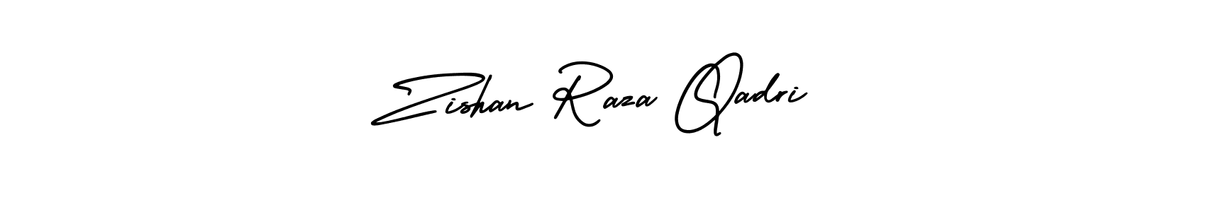 The best way (AmerikaSignatureDemo-Regular) to make a short signature is to pick only two or three words in your name. The name Zishan Raza Qadri include a total of six letters. For converting this name. Zishan Raza Qadri signature style 3 images and pictures png