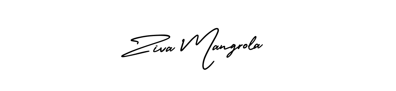 Ziva Mangrola stylish signature style. Best Handwritten Sign (AmerikaSignatureDemo-Regular) for my name. Handwritten Signature Collection Ideas for my name Ziva Mangrola. Ziva Mangrola signature style 3 images and pictures png