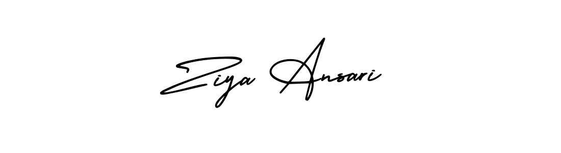 The best way (AmerikaSignatureDemo-Regular) to make a short signature is to pick only two or three words in your name. The name Ziya Ansari include a total of six letters. For converting this name. Ziya Ansari signature style 3 images and pictures png