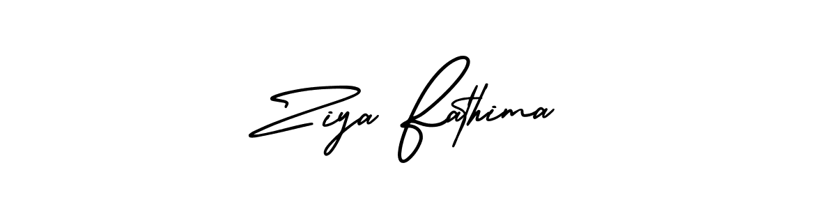 The best way (AmerikaSignatureDemo-Regular) to make a short signature is to pick only two or three words in your name. The name Ziya Fathima include a total of six letters. For converting this name. Ziya Fathima signature style 3 images and pictures png