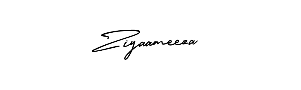 How to make Ziyaameeza signature? AmerikaSignatureDemo-Regular is a professional autograph style. Create handwritten signature for Ziyaameeza name. Ziyaameeza signature style 3 images and pictures png
