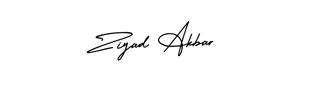 The best way (AmerikaSignatureDemo-Regular) to make a short signature is to pick only two or three words in your name. The name Ziyad Akbar include a total of six letters. For converting this name. Ziyad Akbar signature style 3 images and pictures png