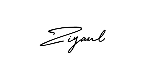 You should practise on your own different ways (AmerikaSignatureDemo-Regular) to write your name (Ziyaul) in signature. don't let someone else do it for you. Ziyaul signature style 3 images and pictures png