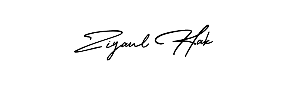 The best way (AmerikaSignatureDemo-Regular) to make a short signature is to pick only two or three words in your name. The name Ziyaul Hak include a total of six letters. For converting this name. Ziyaul Hak signature style 3 images and pictures png