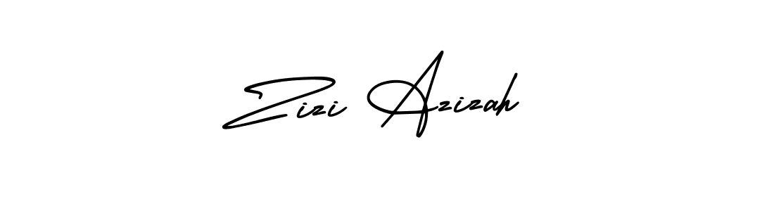 The best way (AmerikaSignatureDemo-Regular) to make a short signature is to pick only two or three words in your name. The name Zizi Azizah include a total of six letters. For converting this name. Zizi Azizah signature style 3 images and pictures png