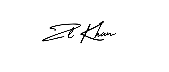 The best way (AmerikaSignatureDemo-Regular) to make a short signature is to pick only two or three words in your name. The name Zl Khan include a total of six letters. For converting this name. Zl Khan signature style 3 images and pictures png