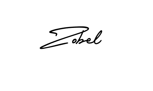 How to make Zobel name signature. Use AmerikaSignatureDemo-Regular style for creating short signs online. This is the latest handwritten sign. Zobel signature style 3 images and pictures png