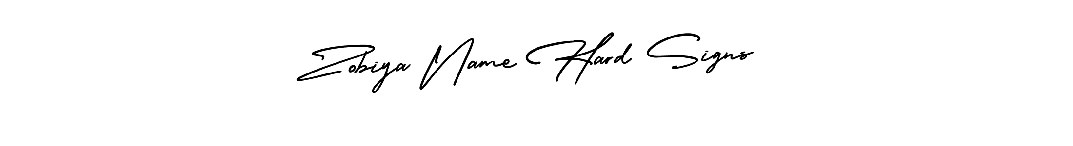 Also You can easily find your signature by using the search form. We will create Zobiya Name Hard Signs name handwritten signature images for you free of cost using AmerikaSignatureDemo-Regular sign style. Zobiya Name Hard Signs signature style 3 images and pictures png