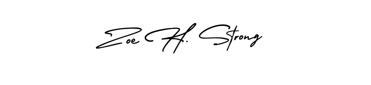 Use a signature maker to create a handwritten signature online. With this signature software, you can design (AmerikaSignatureDemo-Regular) your own signature for name Zoe H. Strong. Zoe H. Strong signature style 3 images and pictures png