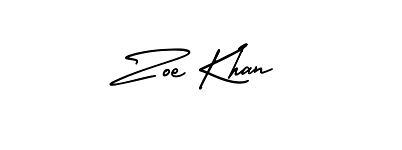 Make a beautiful signature design for name Zoe Khan. With this signature (AmerikaSignatureDemo-Regular) style, you can create a handwritten signature for free. Zoe Khan signature style 3 images and pictures png