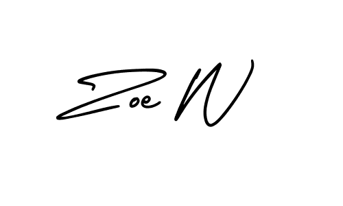 Design your own signature with our free online signature maker. With this signature software, you can create a handwritten (AmerikaSignatureDemo-Regular) signature for name Zoe W. Zoe W signature style 3 images and pictures png