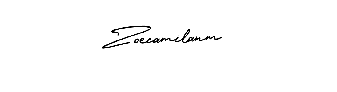 You should practise on your own different ways (AmerikaSignatureDemo-Regular) to write your name (Zoecamilanm) in signature. don't let someone else do it for you. Zoecamilanm signature style 3 images and pictures png