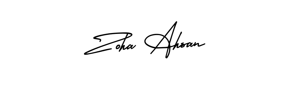 Similarly AmerikaSignatureDemo-Regular is the best handwritten signature design. Signature creator online .You can use it as an online autograph creator for name Zoha Ahsan. Zoha Ahsan signature style 3 images and pictures png