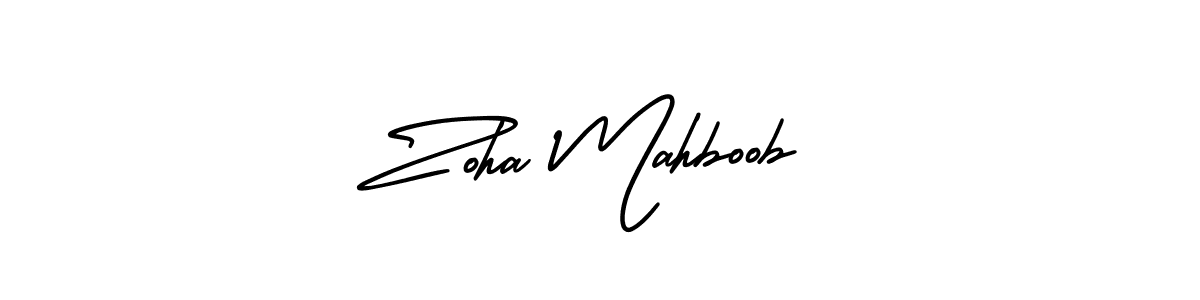 Also You can easily find your signature by using the search form. We will create Zoha Mahboob name handwritten signature images for you free of cost using AmerikaSignatureDemo-Regular sign style. Zoha Mahboob signature style 3 images and pictures png