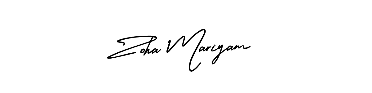 It looks lik you need a new signature style for name Zoha Mariyam. Design unique handwritten (AmerikaSignatureDemo-Regular) signature with our free signature maker in just a few clicks. Zoha Mariyam signature style 3 images and pictures png