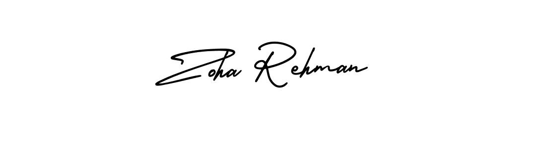 Make a short Zoha Rehman signature style. Manage your documents anywhere anytime using AmerikaSignatureDemo-Regular. Create and add eSignatures, submit forms, share and send files easily. Zoha Rehman signature style 3 images and pictures png