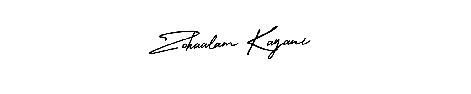 Similarly AmerikaSignatureDemo-Regular is the best handwritten signature design. Signature creator online .You can use it as an online autograph creator for name Zohaalam Kayani. Zohaalam Kayani signature style 3 images and pictures png