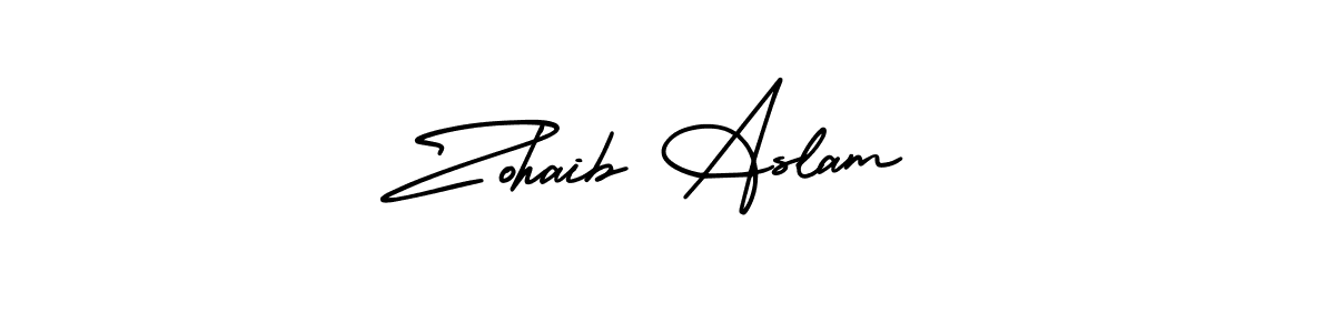 if you are searching for the best signature style for your name Zohaib Aslam. so please give up your signature search. here we have designed multiple signature styles  using AmerikaSignatureDemo-Regular. Zohaib Aslam signature style 3 images and pictures png